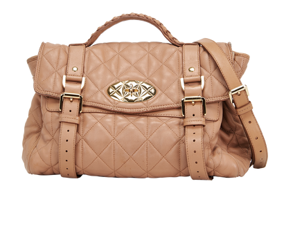 Quilted Alexa, &pound;395, Handbags, Brown, Leather, Front view